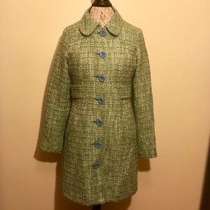 Woven Plaid Cute Used Coat - Size 10